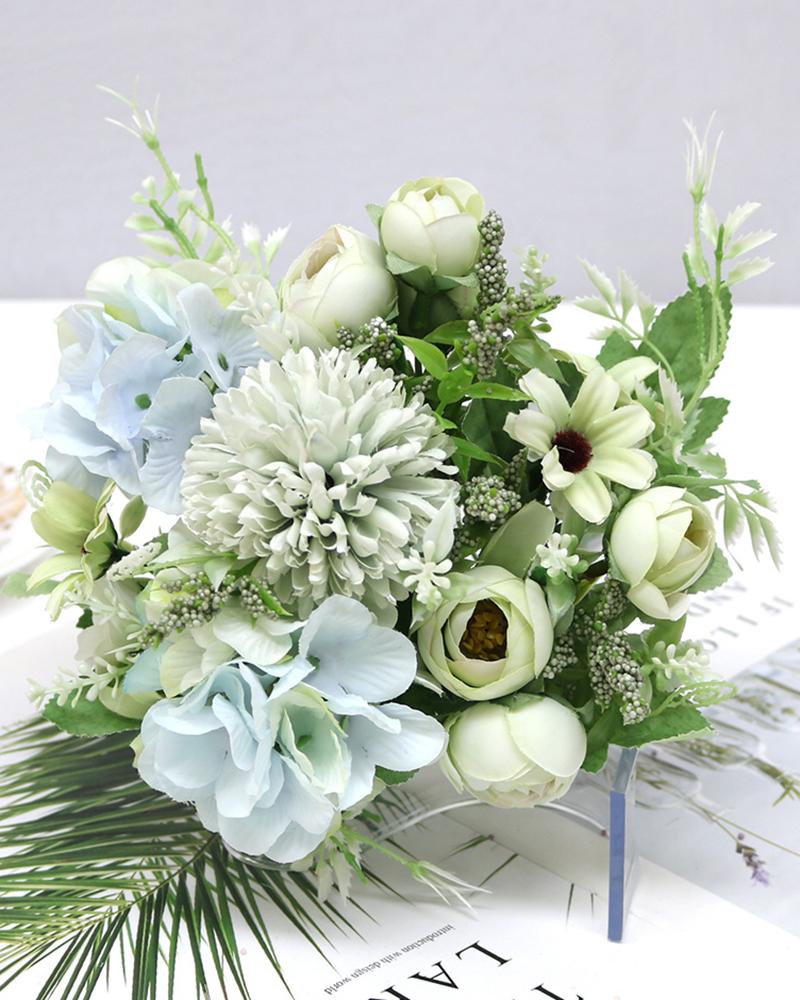 

Artificial Peonies Fake Flower Arrangement Wedding Table Centerpiece Decorations, Green