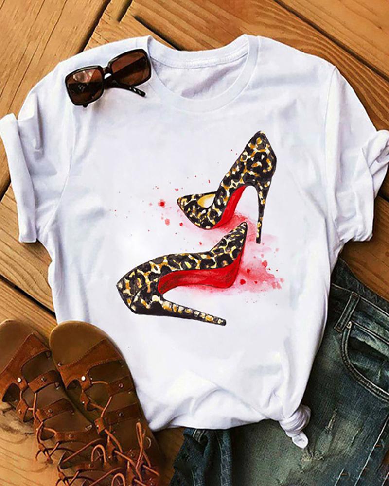 

Short Sleeve Graphic Print T-Shirt, Style4