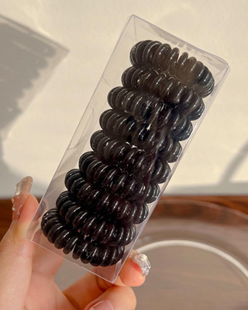 

9PCS Elastic Spiral Phone Cord Hair Tie, Style2