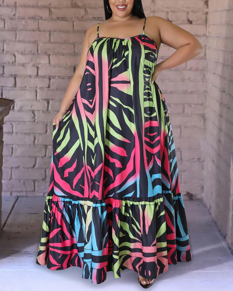 

Abstract Tie Dye Print U-Neck Ruched Maxi Dress, Multicolor