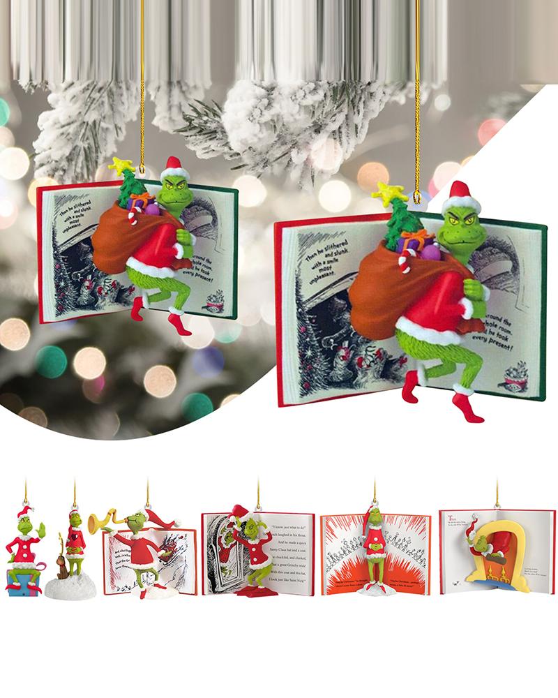 

1pc Christmas Tree Graphic Thief Ornament Christmas Hanging Decoration, Style3