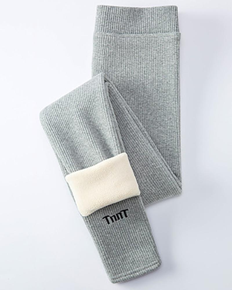 

Fleece Lined Leggings High Waisted Warm Leggings, Gray