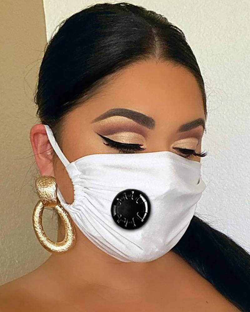 

Solid Breathing Washable Valve Face Mask (2 filters as gift), White