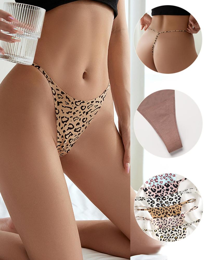 

Leopard Print Thong Panty, Style2