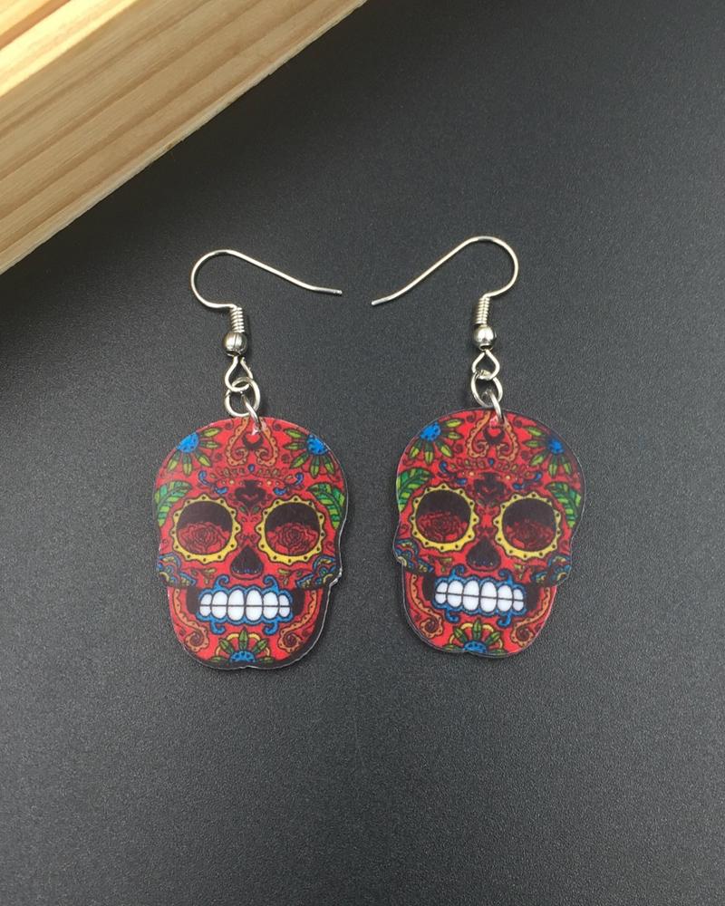 

1Pair Halloween Skull Shaped Drop Earrings, Style4