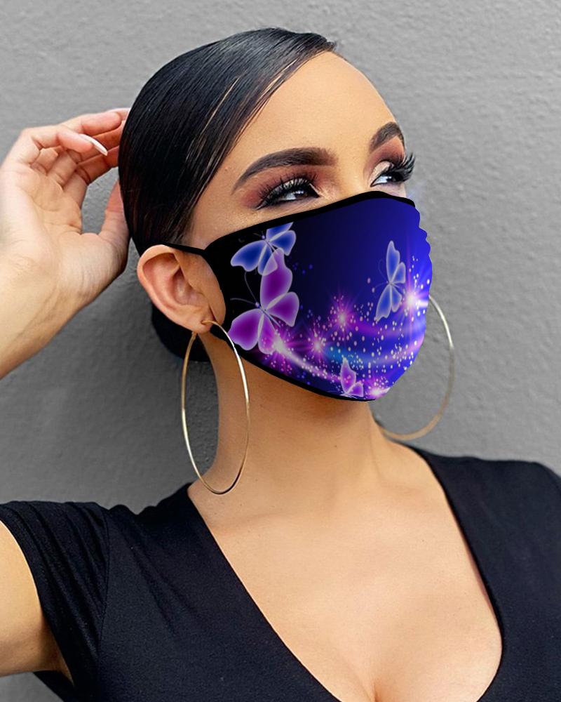 

Butterfly Print Breathable Mouth Mask Washable And Reusable, Style7