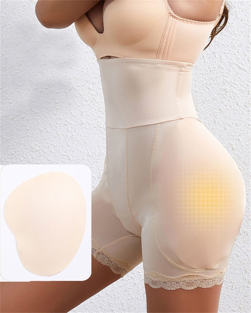 

High Waist Butt Lifting Shapewear Tummy Control Hip Padded Panty Underwear Body Shaper, Apricot