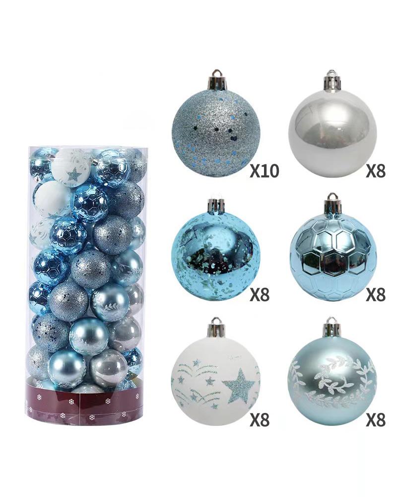 

50pcs Christmas Ball  Ornaments Set Decorations For Xmas Tree Balls, Blue