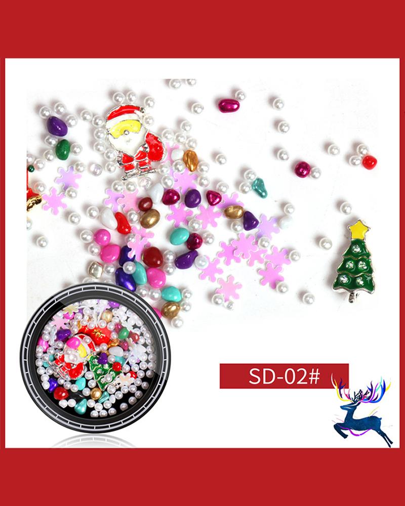 

1Box Christmas Mixed Pattern Nail Art Decoration, Style2