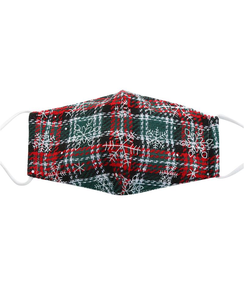 

Christmas Plaid Snowflake Breathable Face Mask, Multicolor