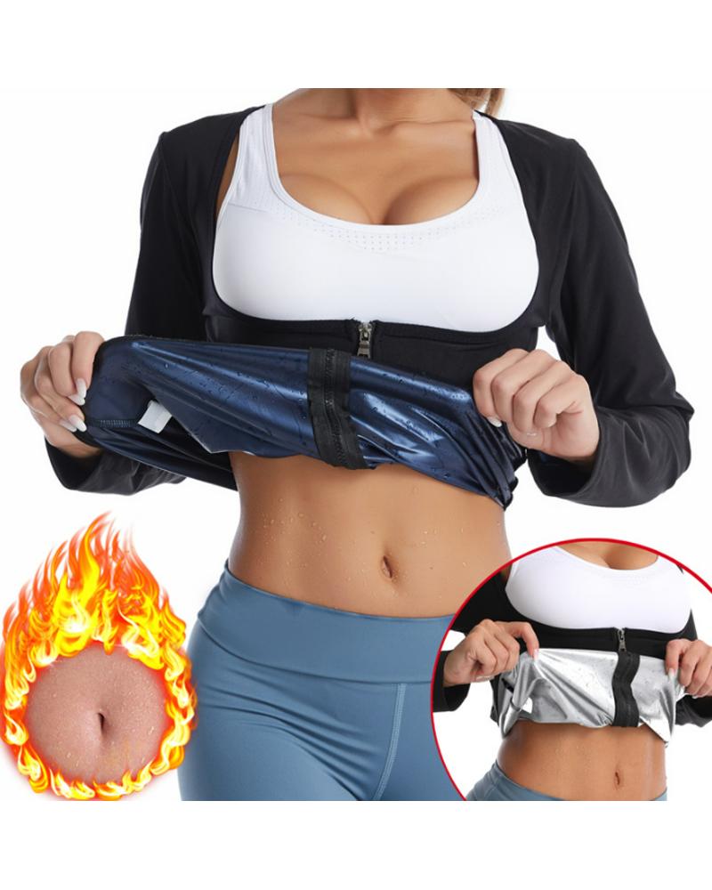 

Sweat Sauna Shapewear Tummy Control Waist Trainer Body Shaper Yoga Workout Fitness Training Gym Top, Blue