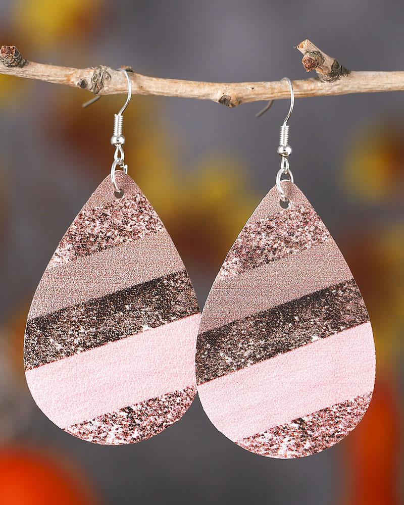 1Pair Valentine's Day Contrast Sequin Waterdrop Earrings