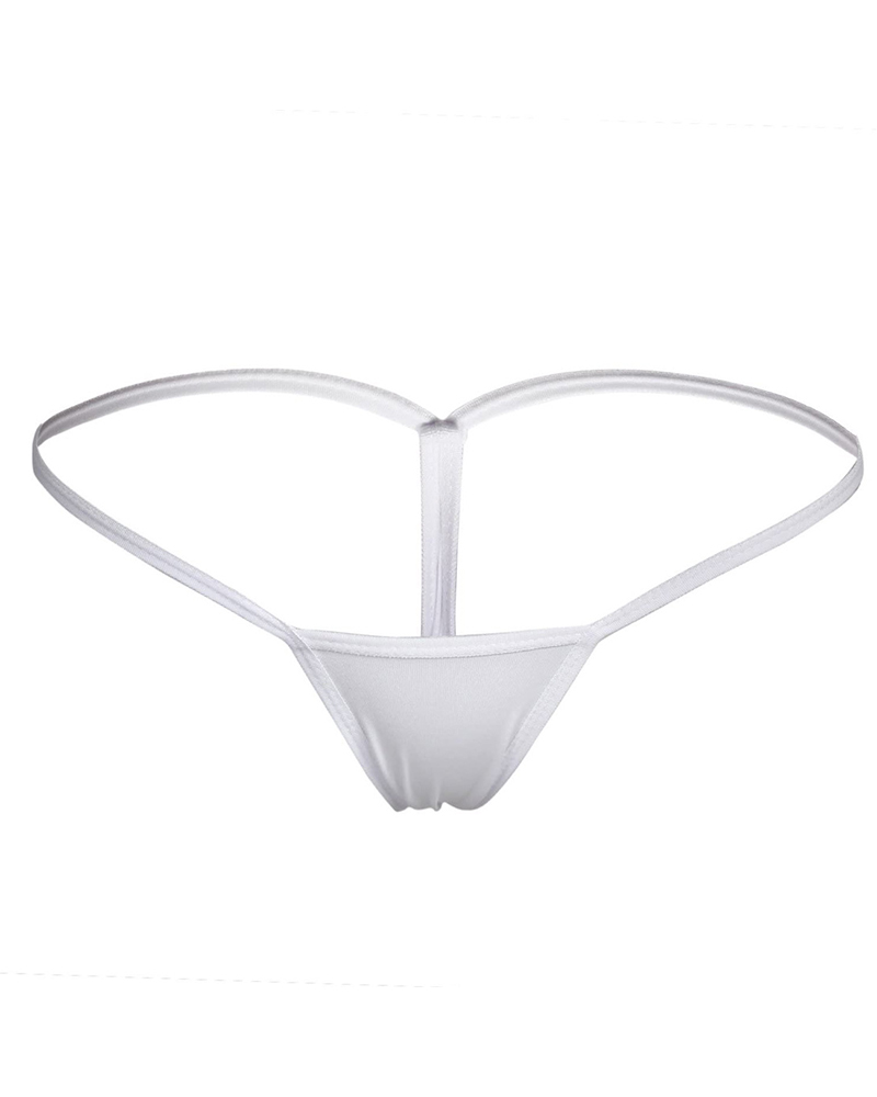 

Plain Low-waisted one-line Skinny Sexy Panties, White