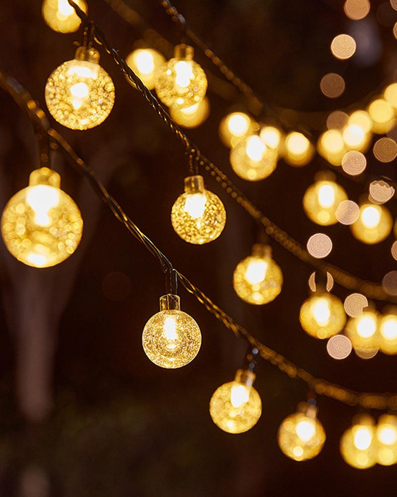 

1 Pack Bubble Bulb Solar-Powered LED String Lights Yard Outdoor Camping Decorations, Yellow