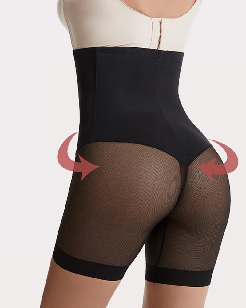 

Butt Lifting Mesh Patch Tummy Control Shapewear, Black