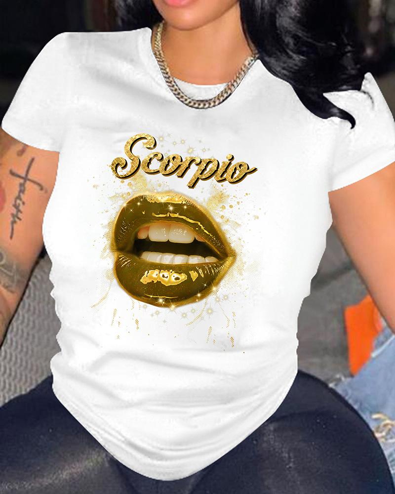 

Lip Letter Short Sleeve T-shirt, White