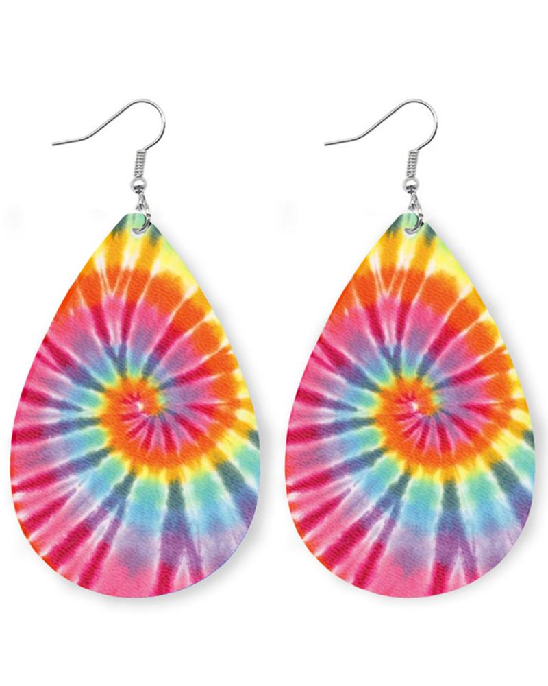 

1Pair Tie Dye Water Drop Earrings, Style1