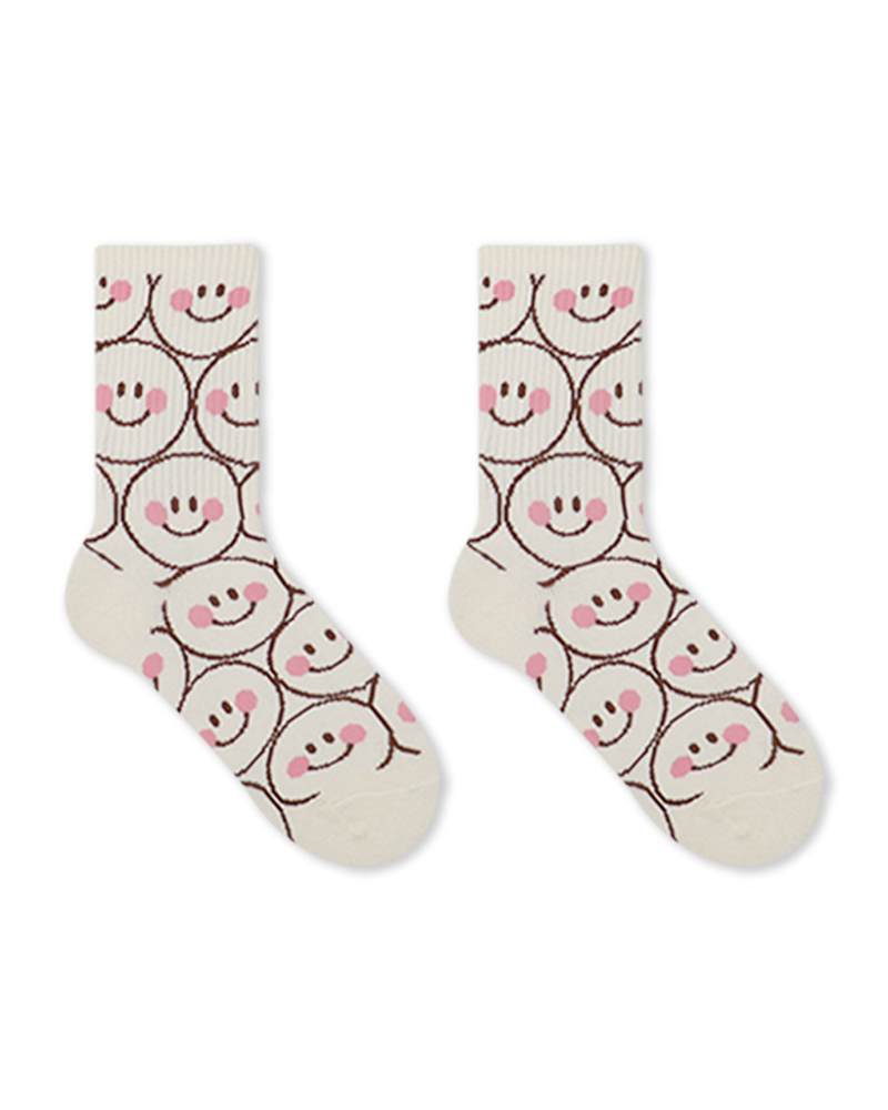 1Pair Letter Star Cartoon Thermal Crew Socks