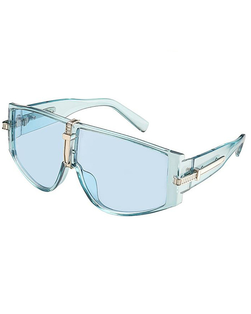 

1Pair Flat Top Square Frame Gradient Sunglasses, Blue