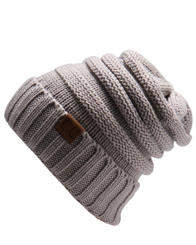 

Women's Beanie Slouchy Street Dailywear Casual Pure Color Work Fall Winter Knit Hat, Gray