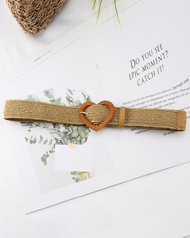 

Retro Straw Woven Elastic Stretch Clan Waist Belt, Style2