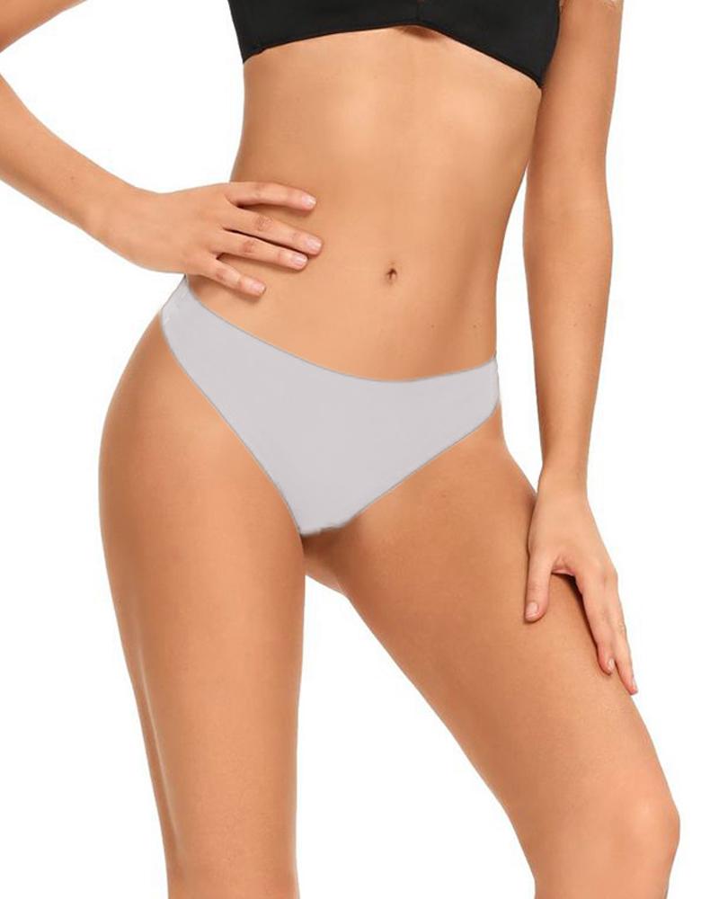 

Breathable Low Waist Thong Panty, White