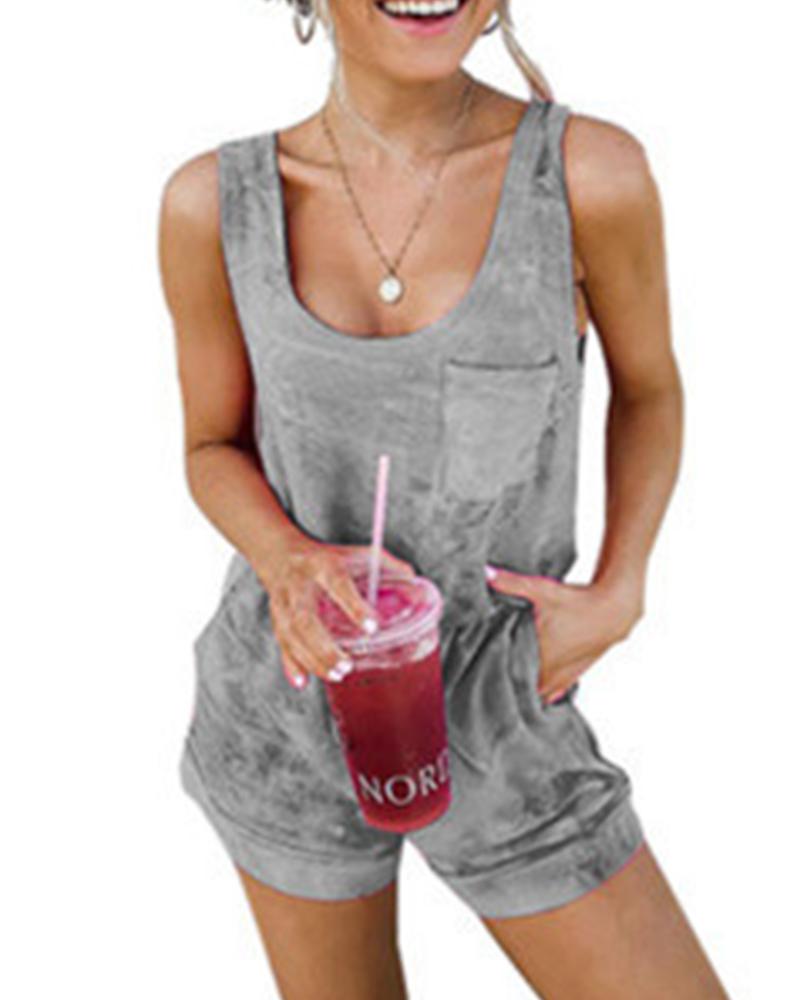 

Tie Dye Gradient Sleeveless Tanks Suit Sets, Gray