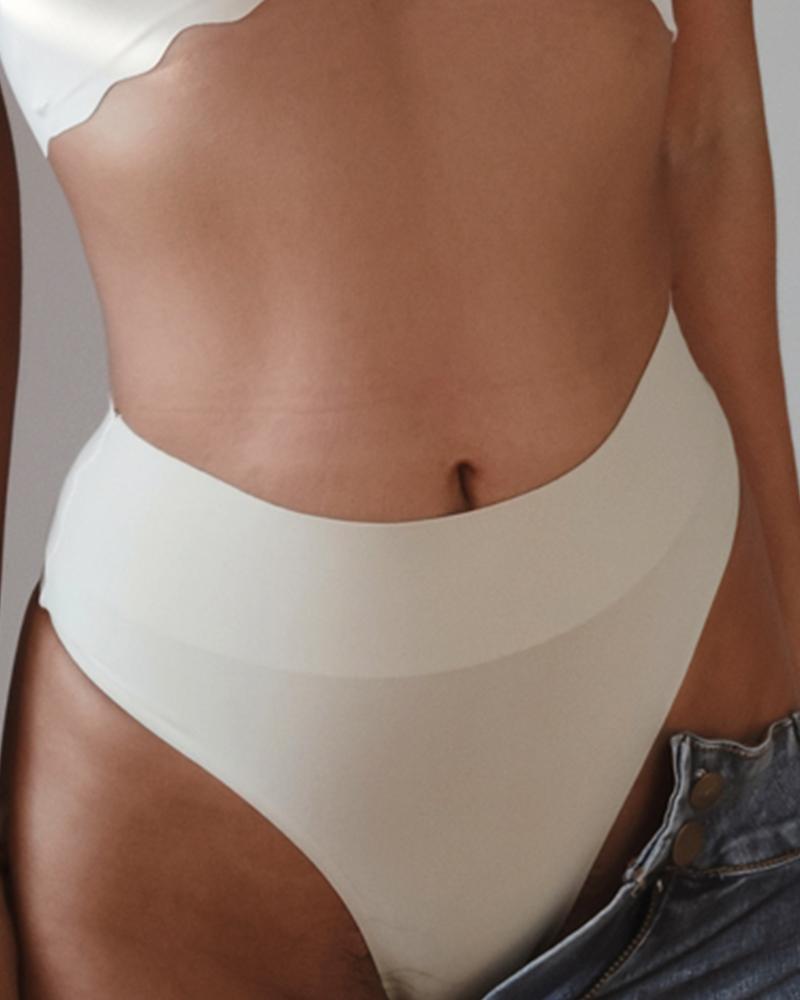 

Solid Skinny T-String Panties, Nude