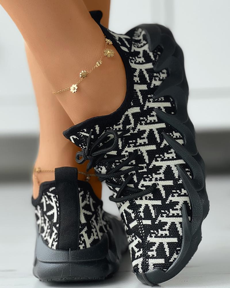 

Colorblock Lace-up Octopus Sneakers, Black