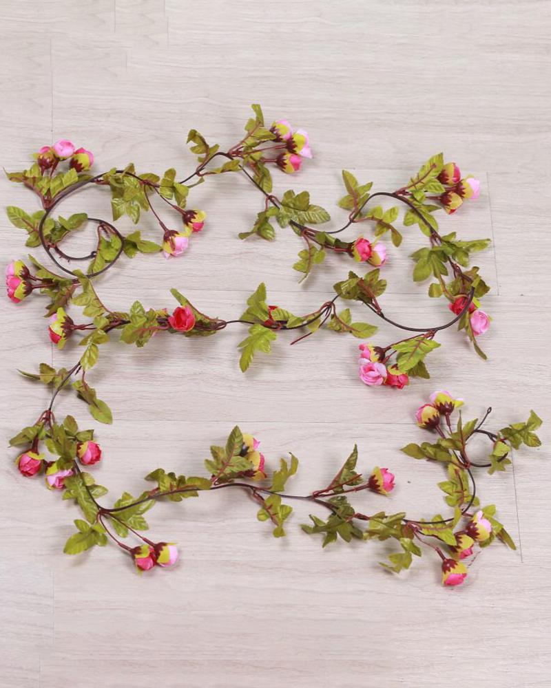 

Flower Garland Artificial Rose Vines Hanging Fake Floral Decorations Wedding Party Garden Wall Decor, Hot pink