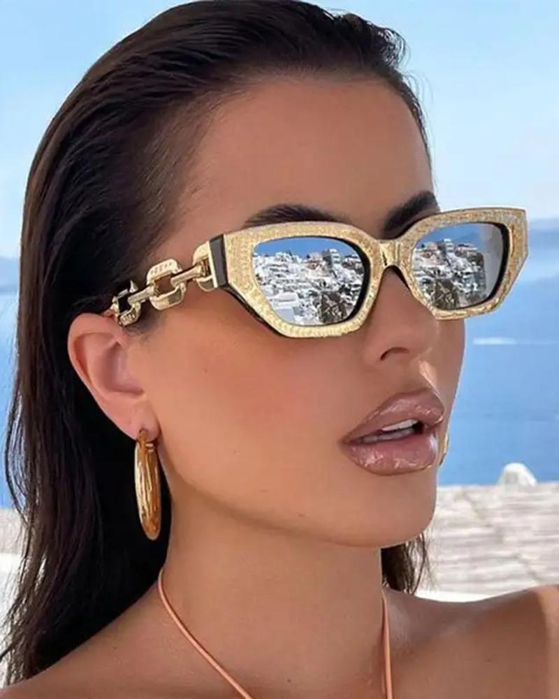 

1Pair Vintage Cat Eye Frame Sunglasses, Silver