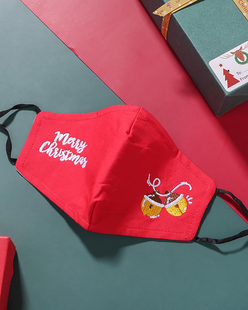 

Christmas Pattern Embroidery Face Mask With Filter For Kids, Style6