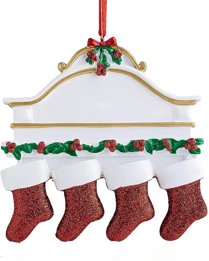 

DIY Personalized White Family Christmas Tree Ornament Winter Tradition Gift Tree Decoration, Style4