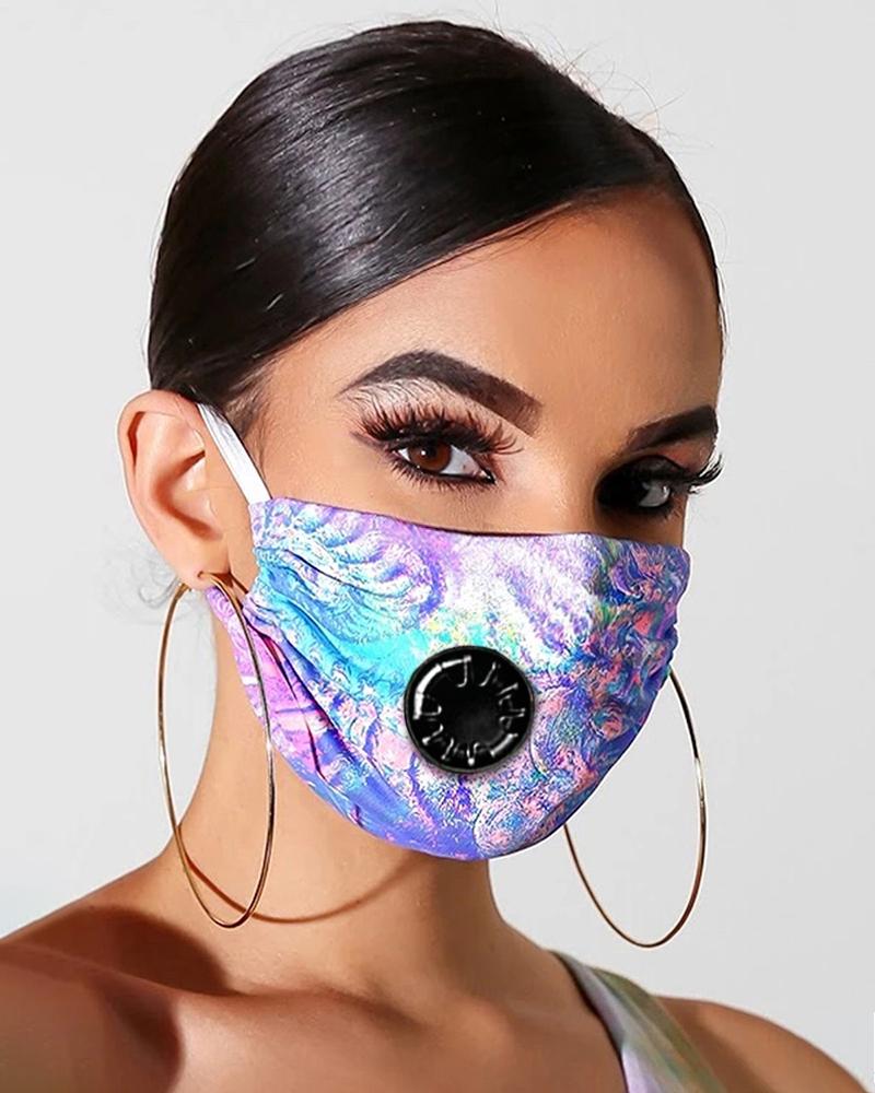 

Print Breathing Washable Valve Face Mask (2 filters as gift), Multicolor