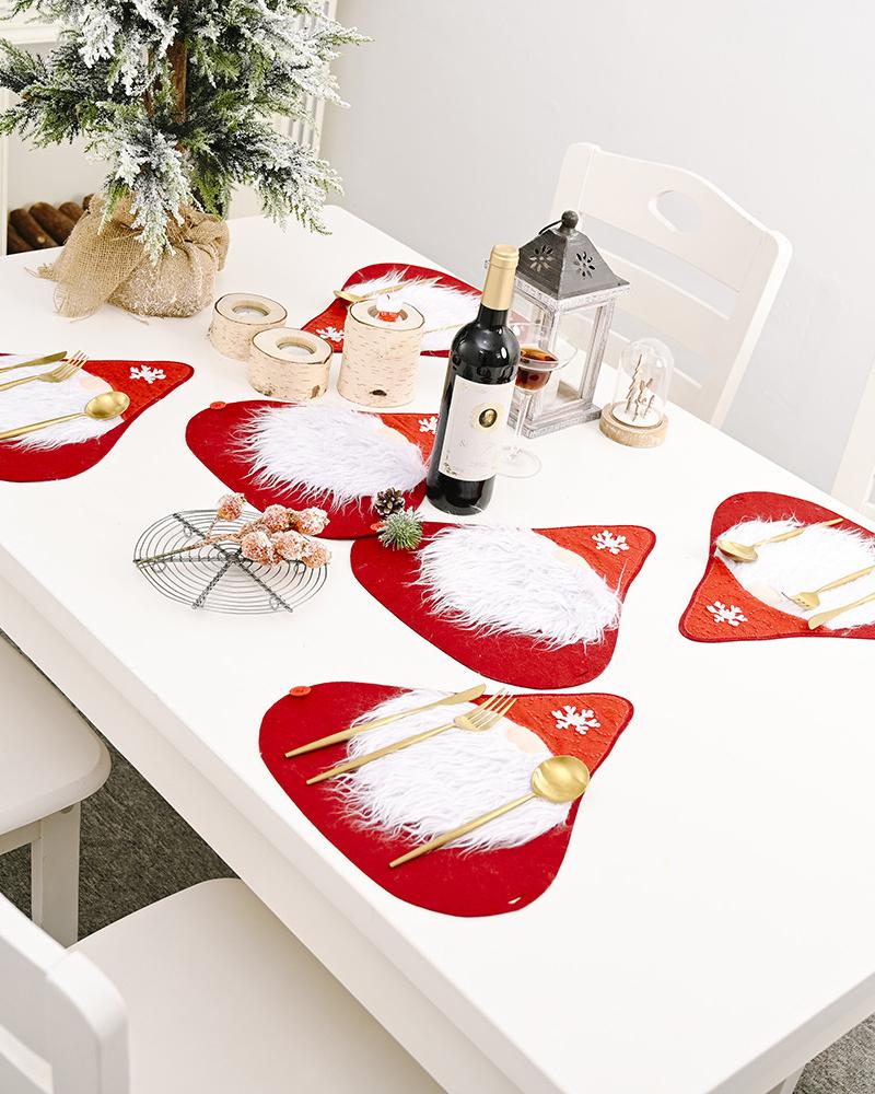 

1Set Christmas Table Runner Gnome Pattern Placemats Table Mat Seasonal Winter Holiday Kitchen Dining Table Decorations Home Party Supplies, Style2