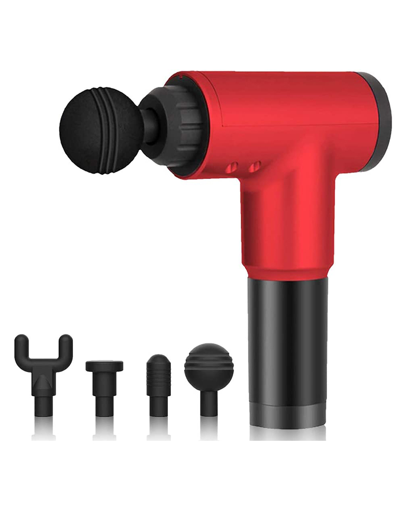 

Massage Gun Electric Muscle Massager With 4 Massage Heads, Red