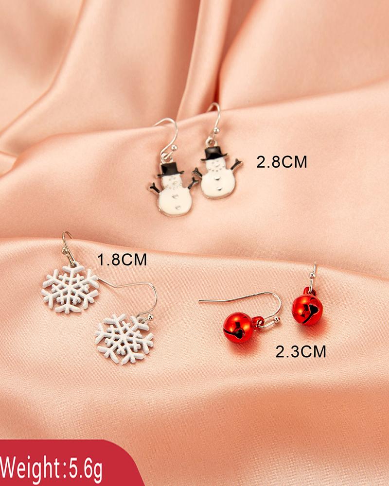 

Christmas Tree / Snowflake / Moose Pattern Drop Earring (S2 & S3 For A Set), Style3