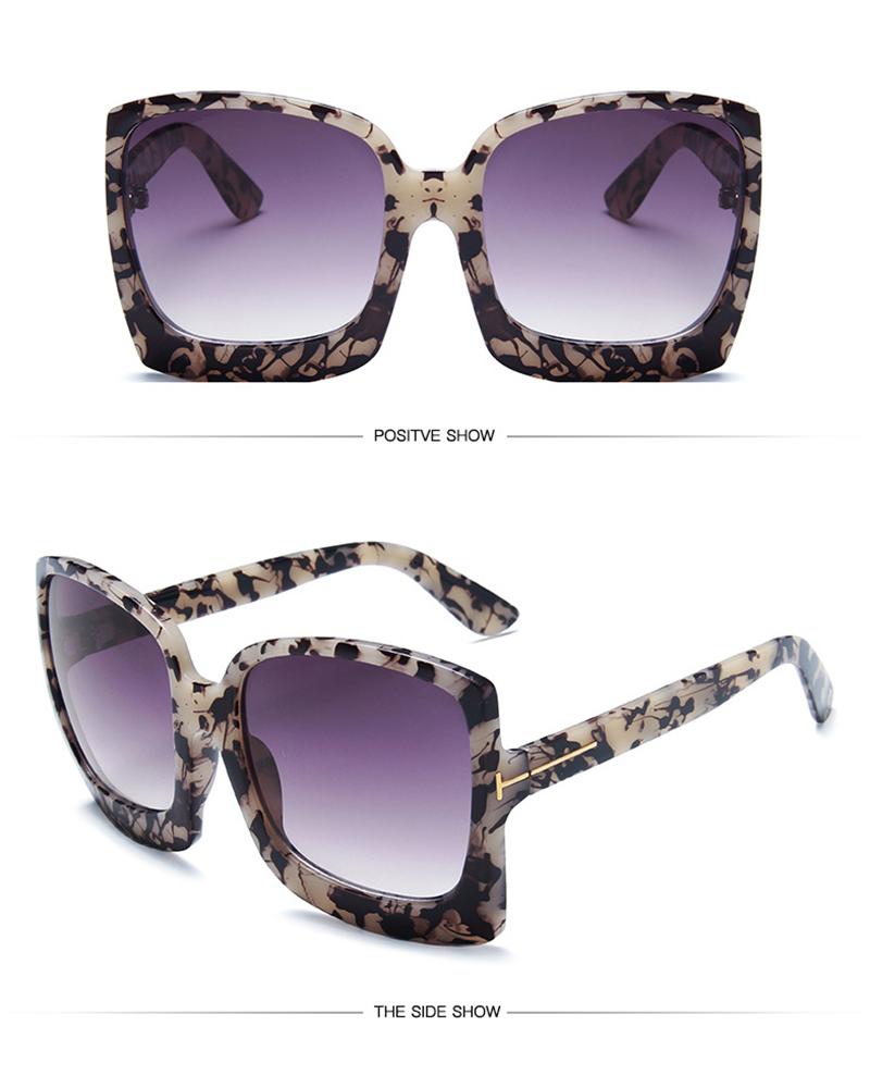 

1Pair Oversized Ombre Lens Frame Sunglasses, Gray