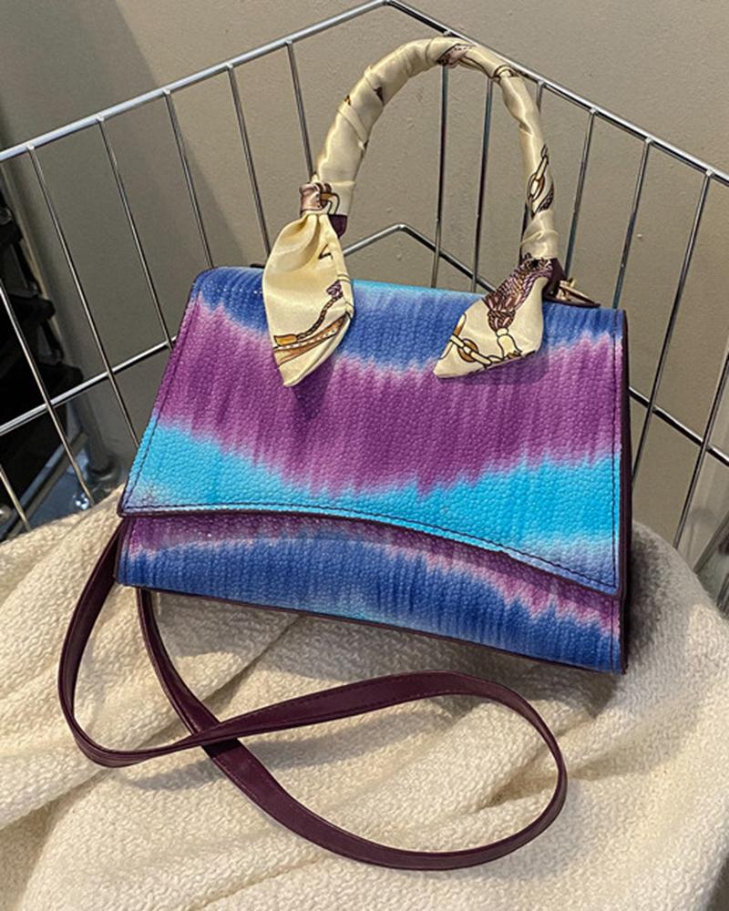 

Tie Dye Print Square Crossbody Bag With Handle, Purple
