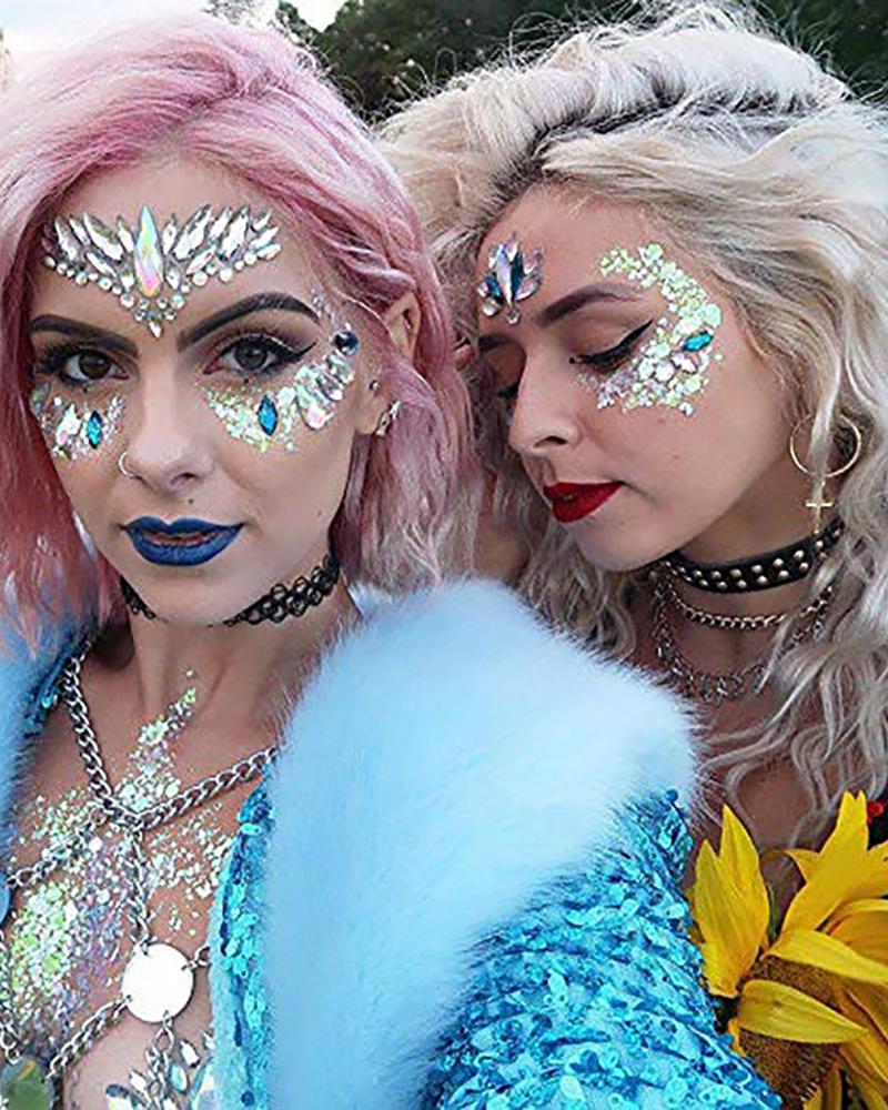 

Face Gems Tattoo Stickers Acrylic Crystal Glitter Stickers, Style1