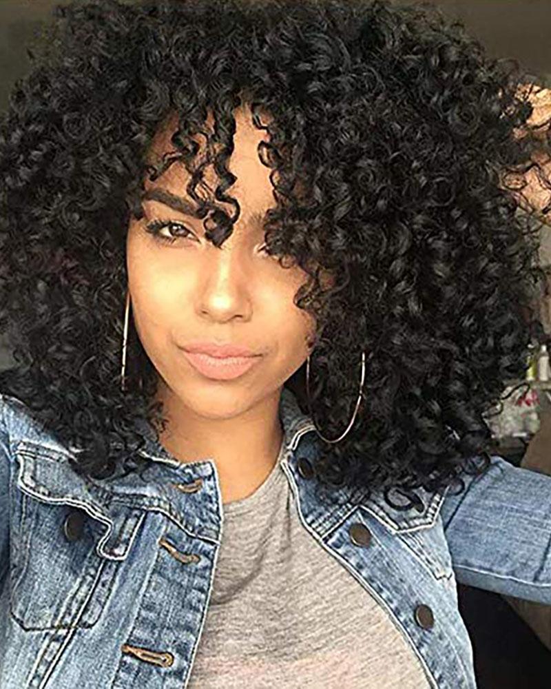 

Short Curly Explosion Hair Wig, Black