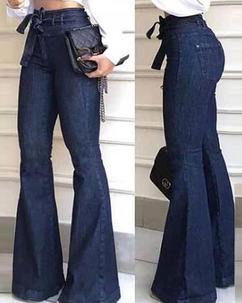 High Waist Flared Leg Jeans