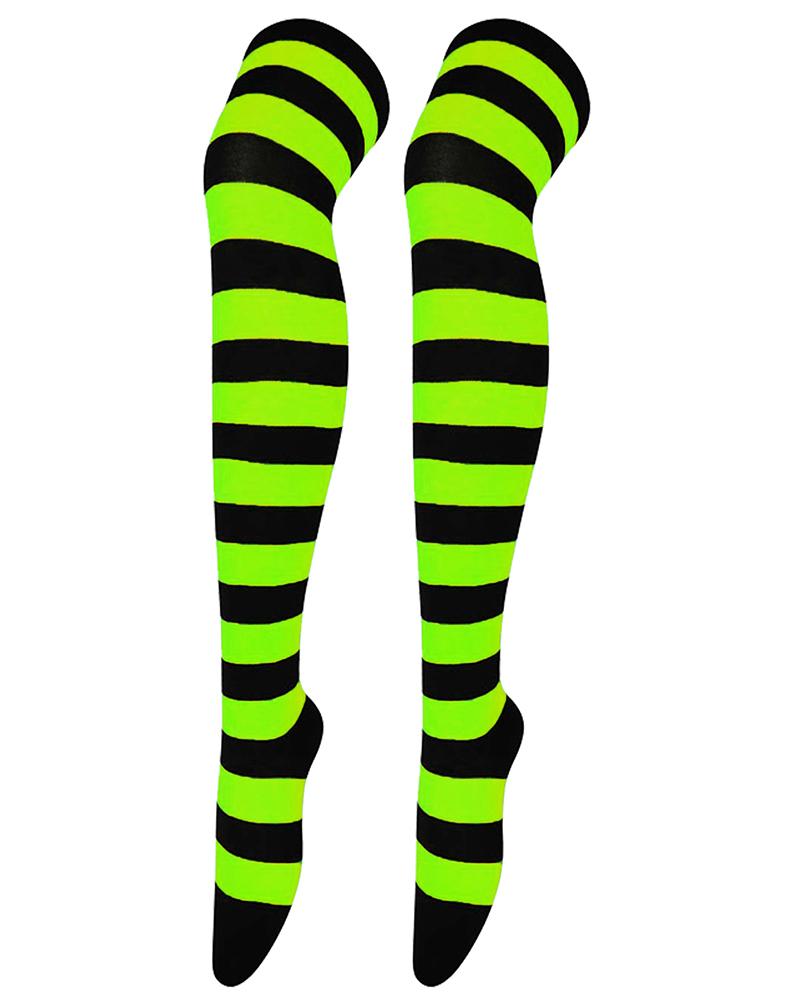 

Halloween Striped Cosplay Stockings, Black