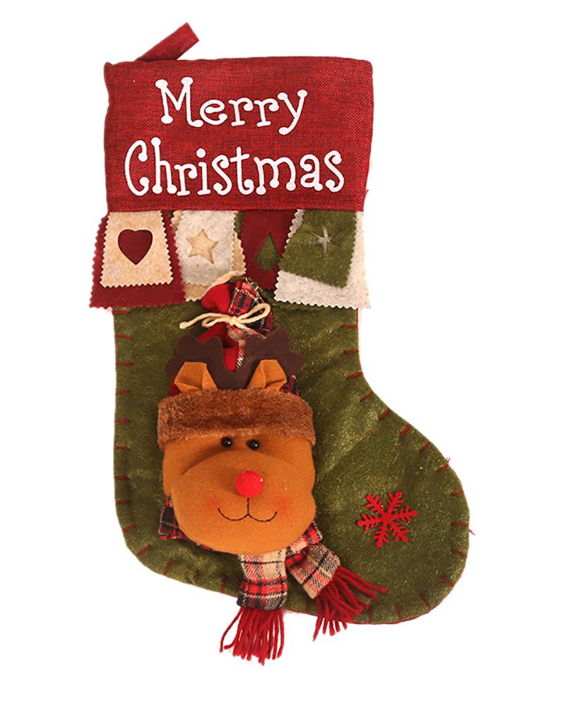 

Christmas Ornaments Elderly Snowman Elk 3D Christmas Stocking Christmas Tree Pendant, Style3