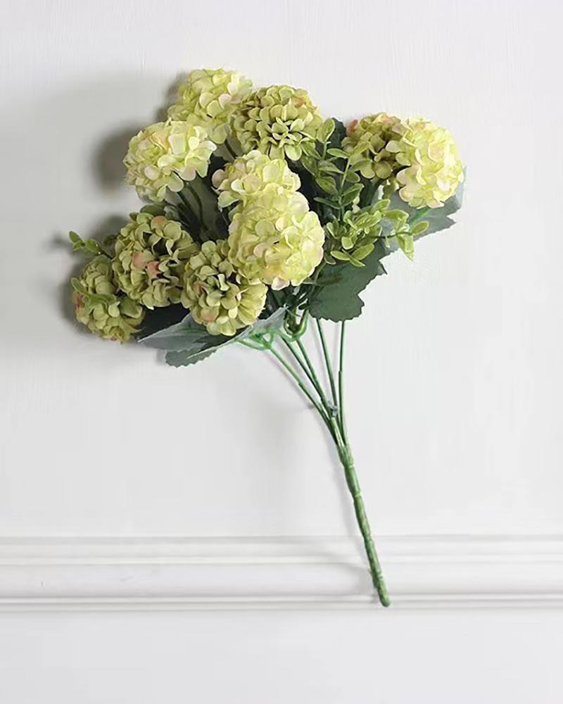 

Hydrangea Silk Flowers Heads Pack of 10 Full Hydrangea Flowers Artificial with Stems for Wedding Home Party Shop Baby Shower Decoration, Green