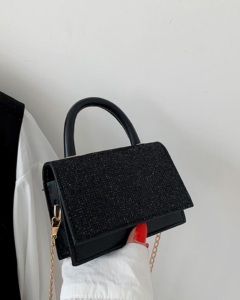 

Sparkling Rhinestone Decor Chain Strap Mini Shoulder Bag, Black