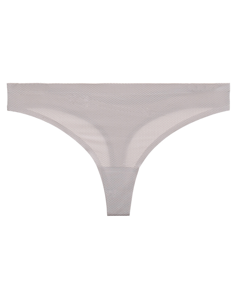 

Low Waist Skinny Solid Color Mesh Thong Panties, Gray