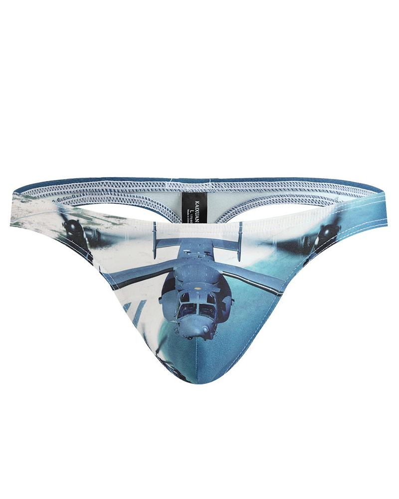 

3D Patterns Print Skinny T-string Panties Underwear, Style4