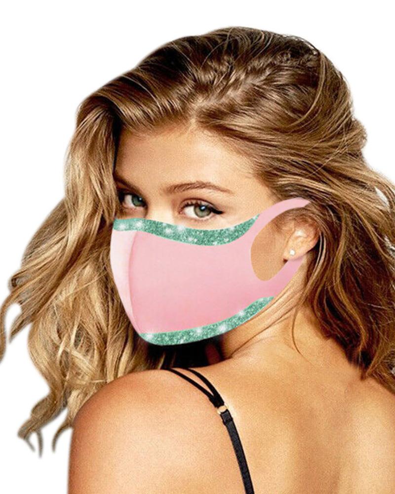 

Contrast Sequins Breathable Face Mask, Style3