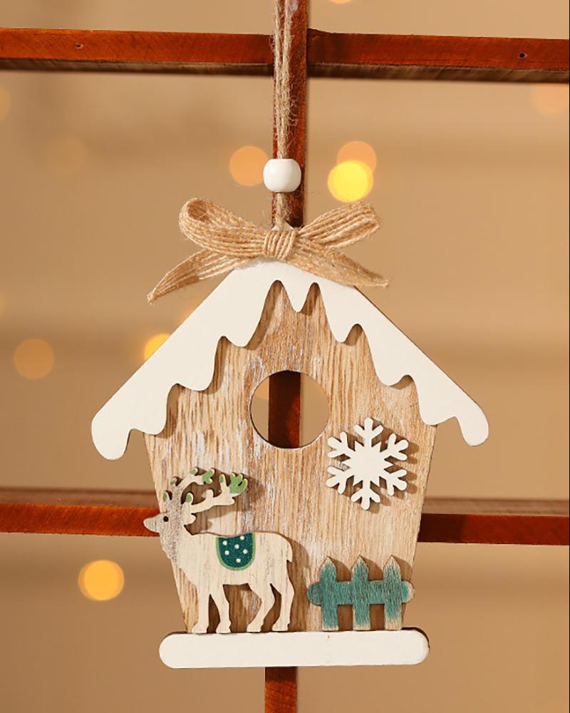 

Santa Claus Christmas Wooden Painted Merry Christmas Decor For Home Xmas Tree Ornaments Gifts, Style3